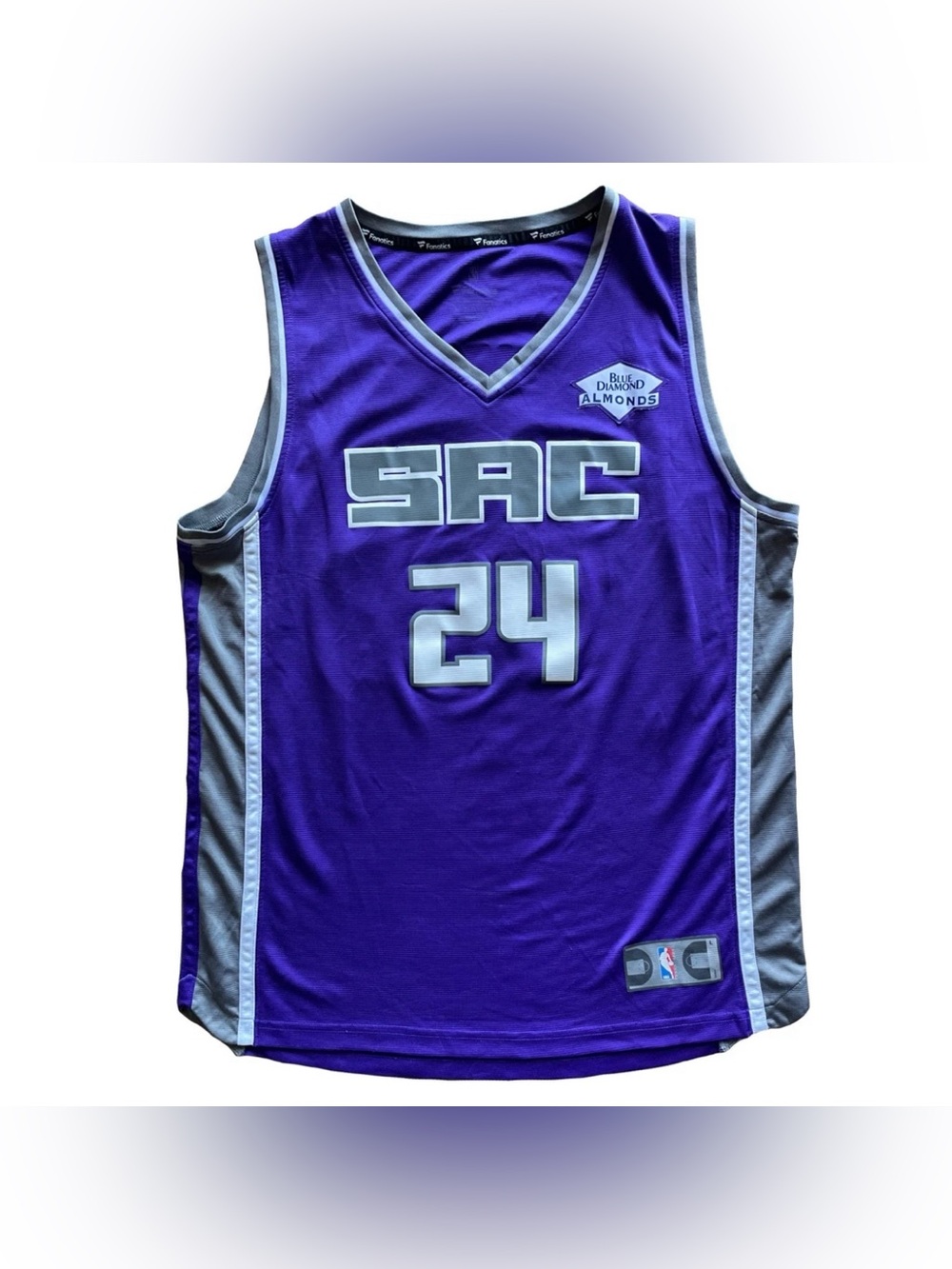 Sacramento Kings Jersey Buddy Hield Fanatics Blue Diamond Almonds Sz L Dazzle 24